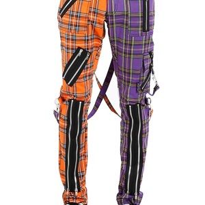 2 tone pants yellow and orange